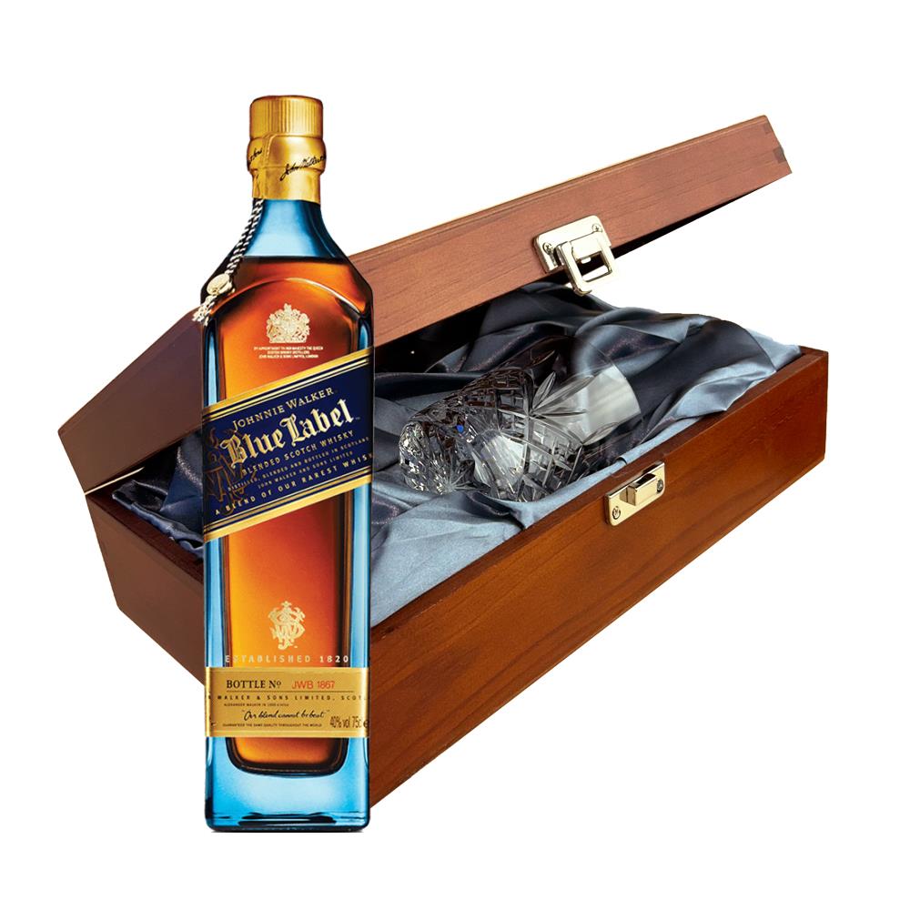 Johnnie Walker Blue Label Whisky In Luxury Box With Royal Scot Glass
